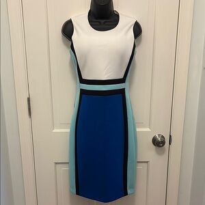 Calvin Klein Colorblock Sleeveless Sheath Dress